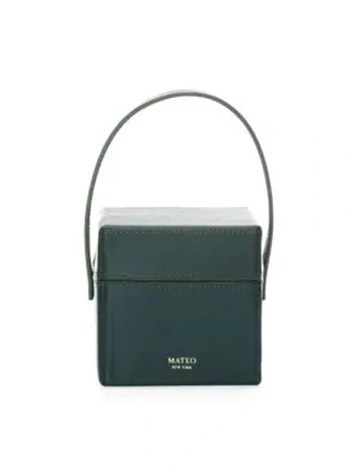 Shop Mateo New York Women's The Catherine Leather Box Bag In Green