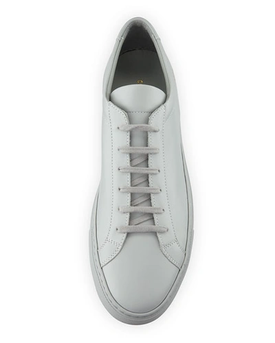 Shop Common Projects Men's Achilles Leather Low-top Sneakers In Gray