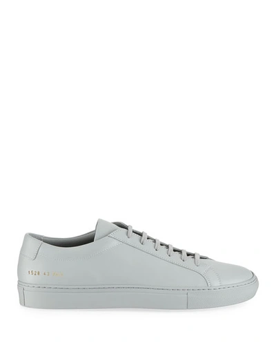 Shop Common Projects Men's Achilles Leather Low-top Sneakers In Gray