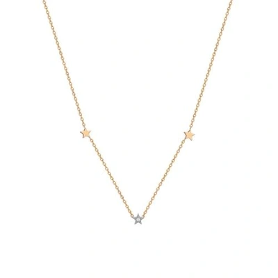 Shop Kismet By Milka 14ct Rose Gold 3 Star Diamond Necklace