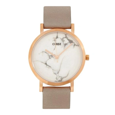 Shop Cluse La Roche Petite Rose Gold Tone And Marble Watch