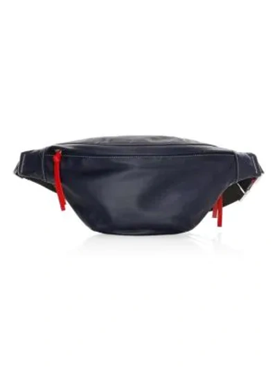 Shop Elizabeth And James Nappa Leather Fanny Pack In Navy