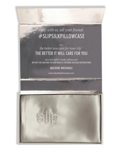 Shop Slip Silk Pure Silk Pillowcase, Queen In Silver