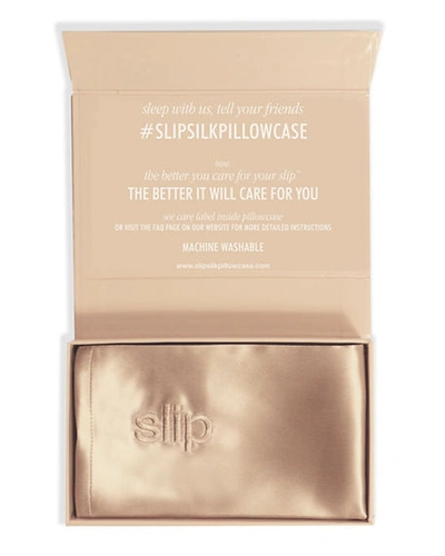 Shop Slip Silk Pure Silk Pillowcase, Queen In Caramel