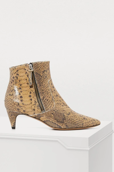 Shop Isabel Marant Deby Boots With Heels In Natural