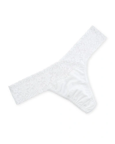 Shop Hanky Panky Low-rise Organic Cotton Thong In White