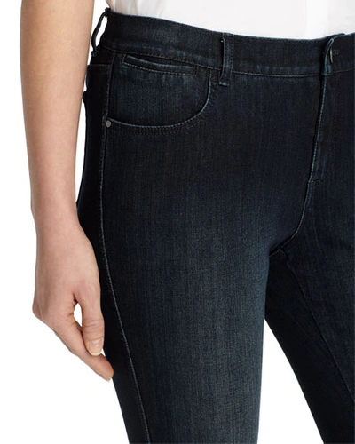 Shop Lafayette 148 Mercer Stretch-denim Slim-leg Jeans In Indigo