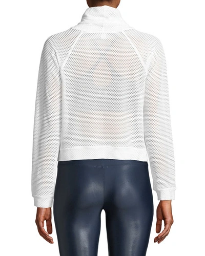 Shop Koral Pump Open Mesh Cropped Pullover In White