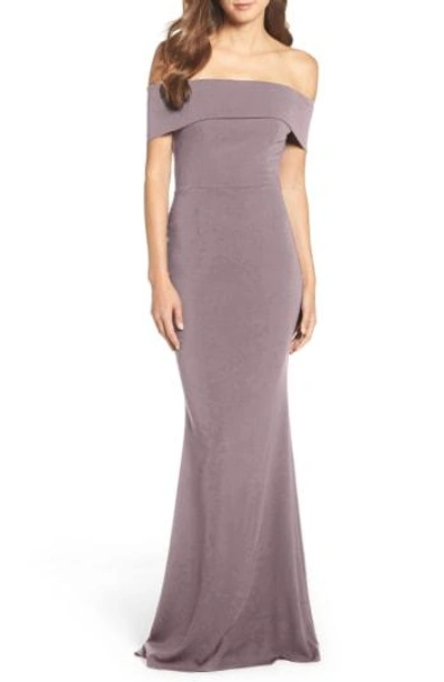 Shop Katie May Legacy Crepe Body-con Gown In Soft Jasper