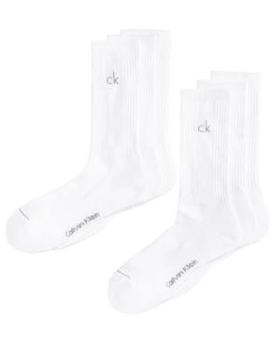 Shop Calvin Klein Men's Athletic Performance Crew Socks 6-pack In White