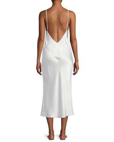 Shop Olivia Von Halle Issa Sleeveless Silk Nightgown In White