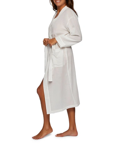 Shop Pour Les Femmes Gauzy Cotton Long Robe In White