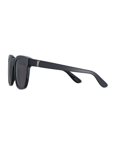 Shop Saint Laurent Sl M24k Oversize Square Acetate Sunglasses In Black