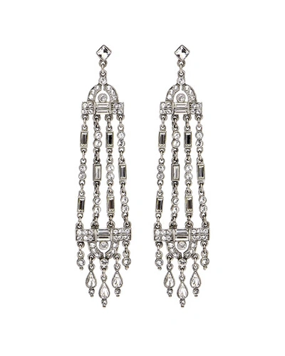 Shop Ben-amun Multi-strand Crystal Drop Earrings In Silver