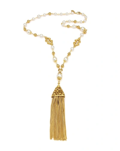 Shop Ben-amun Chain Tassel Pendant Necklace In Gold