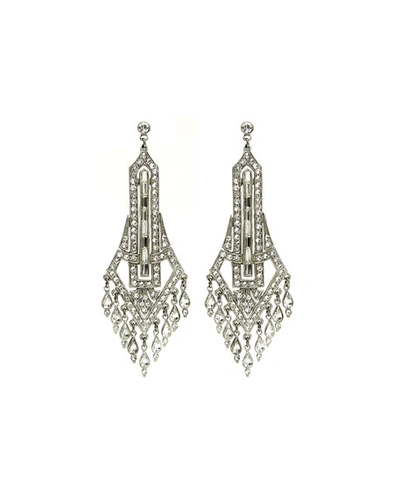Shop Ben-amun Silver Deco Chandelier Crystal Drop Earrings