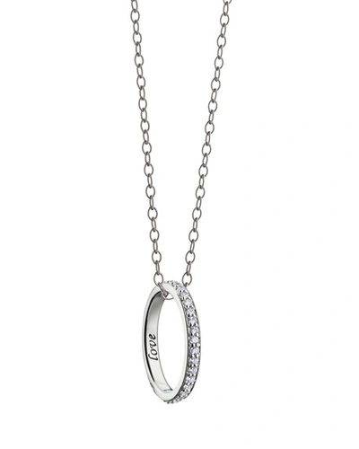 Shop Monica Rich Kosann 18k White Gold Poesy Love Diamond Ring Necklace In White/gold