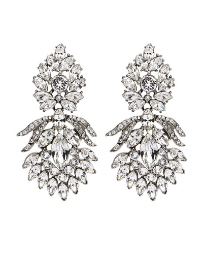 Shop Ben-amun Silver Crystal Peacock Drop Clip-on Earrings