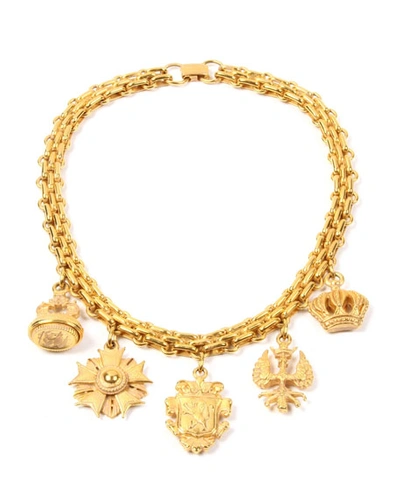Shop Ben-amun Multi-charm Necklace In Gold