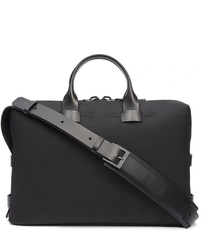 Shop Troubadour Fabric And Leather Slim Briefcase In Black