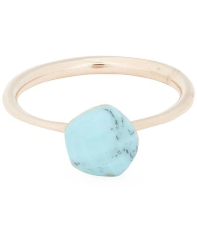 Shop Monica Vinader Rose Gold Vermeil Nura Turquoise Mini Nugget Stacking Ring