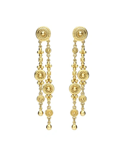 Shop Ben-amun Textured Double Dangle Earrings In Gold