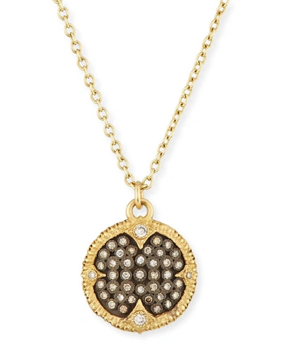 Shop Armenta Old World Pav&eacute; Diamond Disc Pendant Necklace In Yellow/black