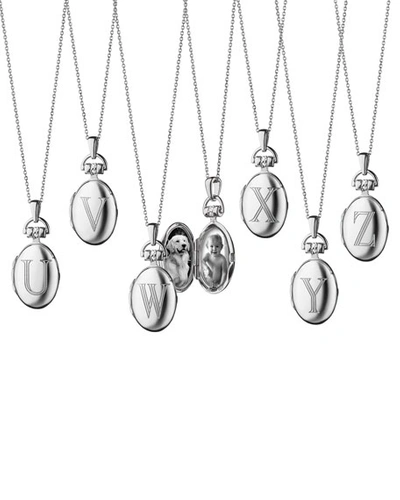 Shop Monica Rich Kosann Petite Sterling Silver Initial Locket Necklace