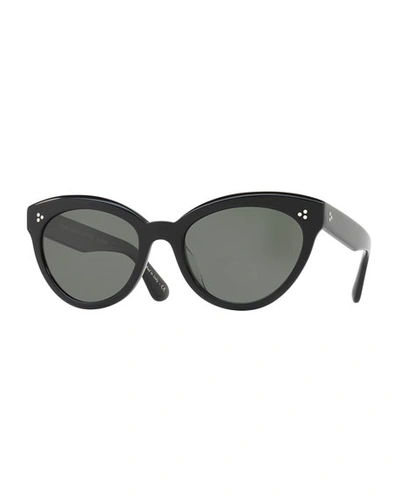Shop Oliver Peoples Roella Polarized Cat-eye Sunglasses, Black