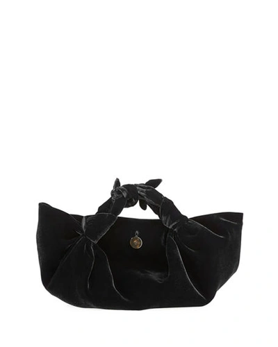 Shop The Row Small Ascot Bag In Velvet In Black