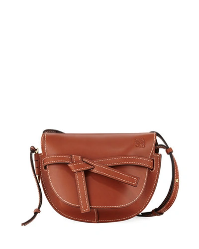 Shop Loewe Gate Small Calf Shoulder Bag In Brown