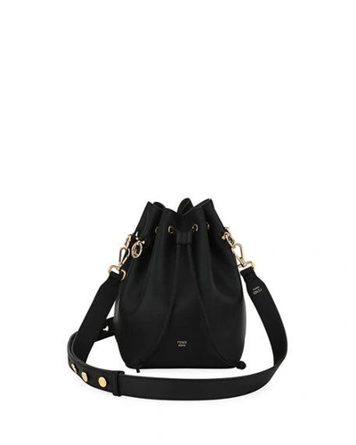 Shop Fendi Mon Tresor Grande Calf Leather Bucket Bag In Black