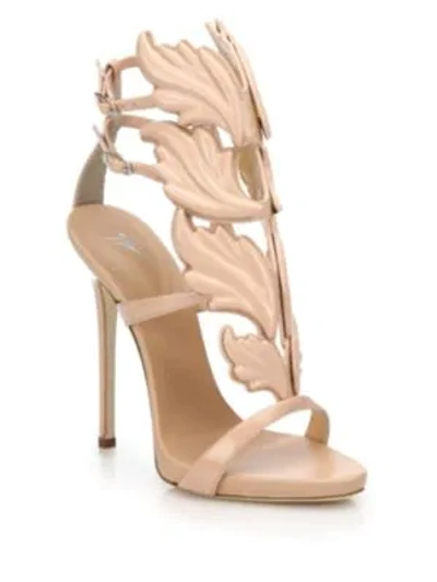 Shop Giuseppe Zanotti Leather Wing Sandals In Nude