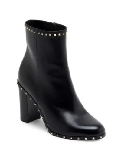 Shop Valentino Soul Rockstud Leather Booties In Black