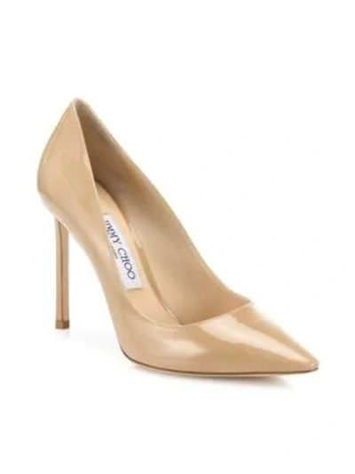 Shop Jimmy Choo Women's Romy Patent Leather Pumps In Natural