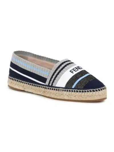 Shop Fendi Rockoko Espadrilles In Blue