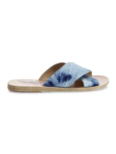 Shop Ancient Greek Sandals Thais Crossover Slide Sandals In Tie And Dye