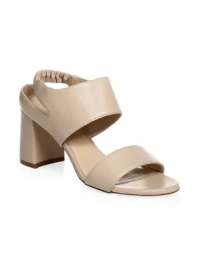 Shop Stuart Weitzman Erica Elastic Strap Block-heel Sandal In Petra