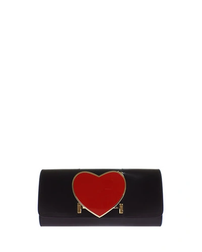 Shop Perrin Paris Heart Glove Clutch Bag In Black