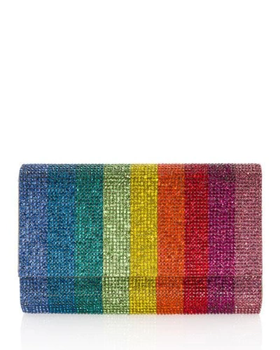 Shop Judith Leiber Fizzoni Rainbow Crystal Full-beaded Clutch Bag In Multi