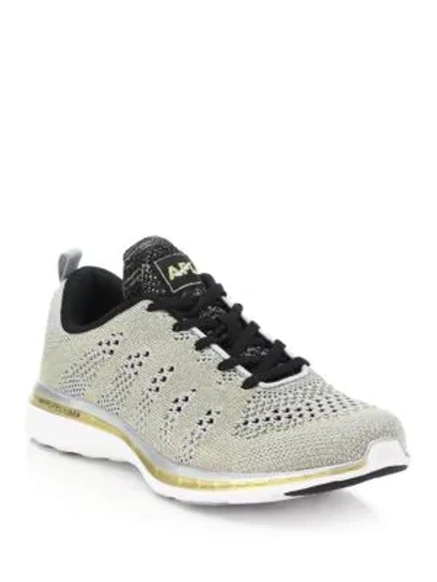 Shop Apl Athletic Propulsion Labs Techloom Pro Cashmere Sneakers In Silver Gold