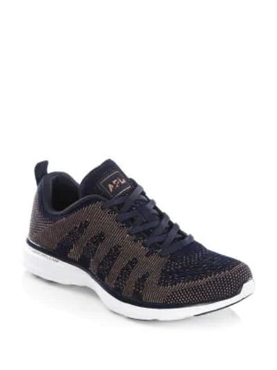 Shop Apl Athletic Propulsion Labs Techloom Pro Cashmere Sneakers In Midnight Rose Gold