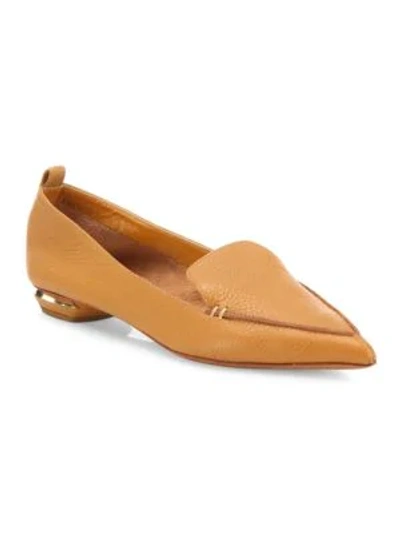 Shop Nicholas Kirkwood Women's Beya Leather Loafers In Tan