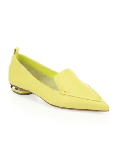 Shop Nicholas Kirkwood Beya Leather Loafers In Yellow