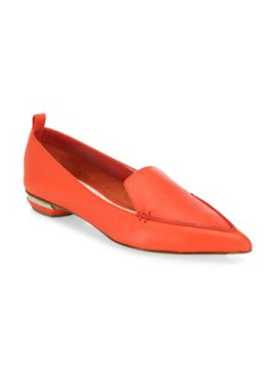 Shop Nicholas Kirkwood Beya Leather Loafers In Poppy Red