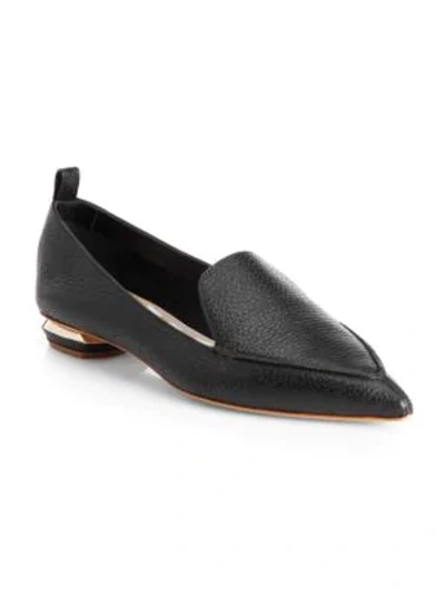 Shop Nicholas Kirkwood Women's Beya Leather Loafers In Black