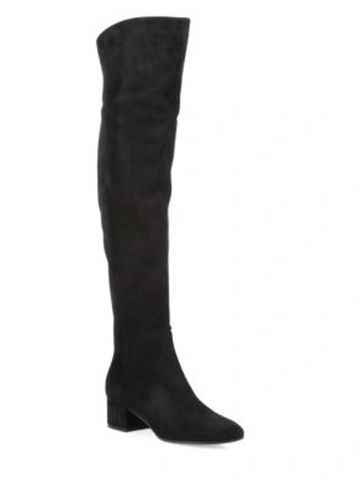 Shop Gianvito Rossi Texa Over-the-knee Suede Boots In Black