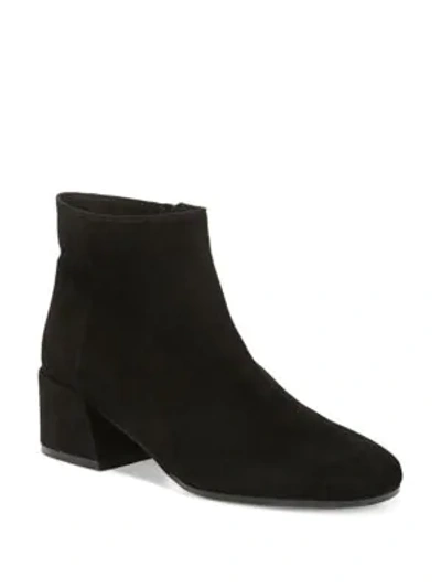 Shop Vince Ostend Pewter Suede Booties In Black