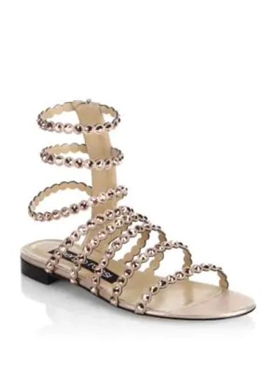 Shop Sergio Rossi Kimberly Suede & Jewel Gladiator Sandals In Champagne