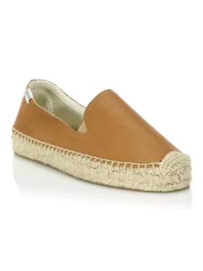 Shop Soludos Leather Espadrilles In Tan
